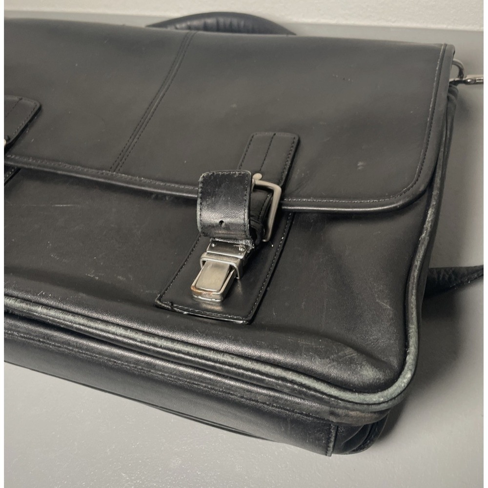 Vintage COACH F06455 Thompson Black Leather Briefcase Laptop Messenger Bag - Picture 10 of 16